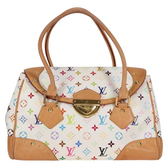 LOUIS VUITTON Monogram Multicolor Beverly GM Hand Bag White M40201 - Picture 13 of 16